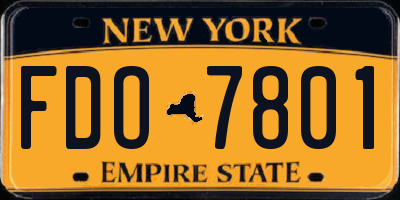 NY license plate FDO7801