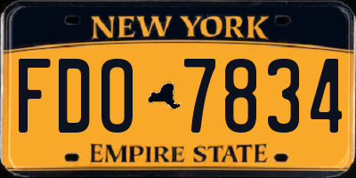 NY license plate FDO7834