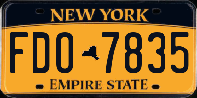 NY license plate FDO7835