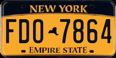 NY license plate FDO7864