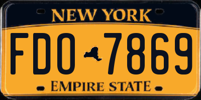 NY license plate FDO7869