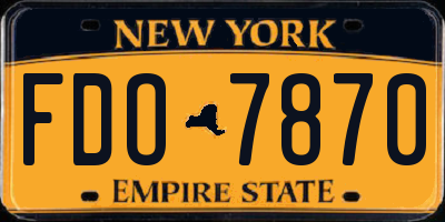 NY license plate FDO7870
