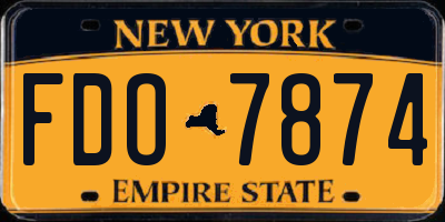 NY license plate FDO7874