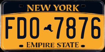 NY license plate FDO7876