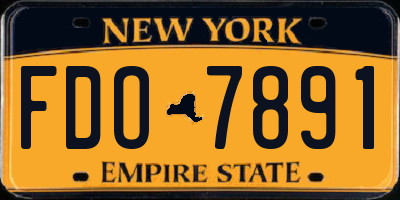 NY license plate FDO7891