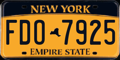 NY license plate FDO7925