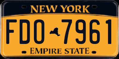 NY license plate FDO7961