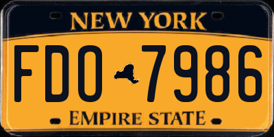 NY license plate FDO7986