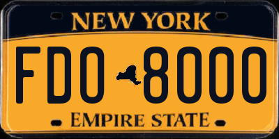 NY license plate FDO8000