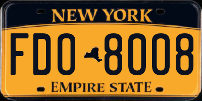 NY license plate FDO8008
