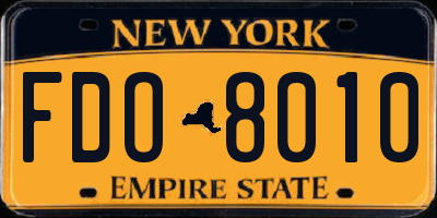 NY license plate FDO8010