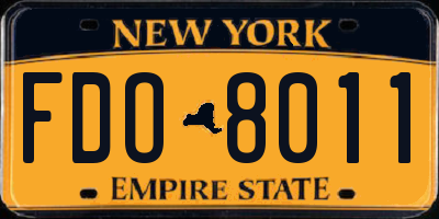 NY license plate FDO8011