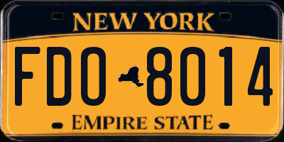 NY license plate FDO8014