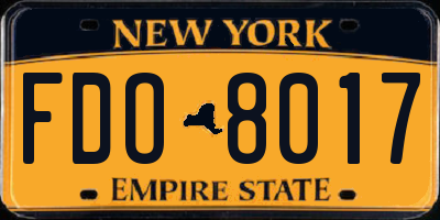 NY license plate FDO8017
