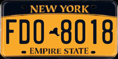 NY license plate FDO8018
