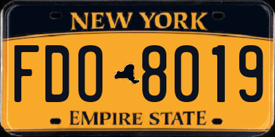 NY license plate FDO8019