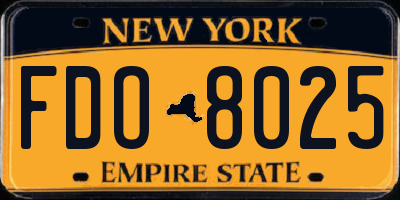 NY license plate FDO8025