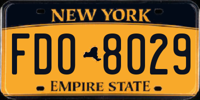 NY license plate FDO8029