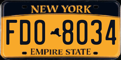 NY license plate FDO8034