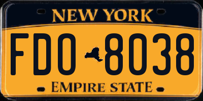 NY license plate FDO8038