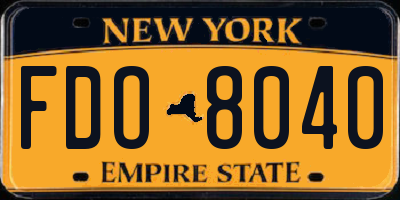 NY license plate FDO8040