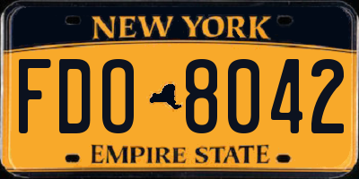 NY license plate FDO8042