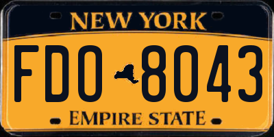 NY license plate FDO8043