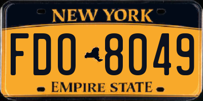 NY license plate FDO8049