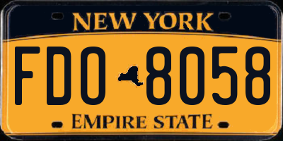 NY license plate FDO8058
