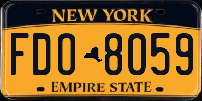 NY license plate FDO8059