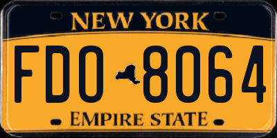 NY license plate FDO8064
