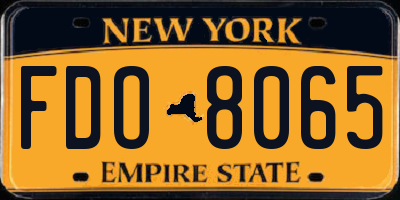 NY license plate FDO8065
