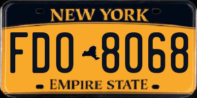 NY license plate FDO8068