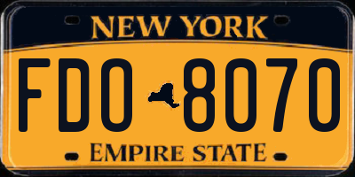 NY license plate FDO8070