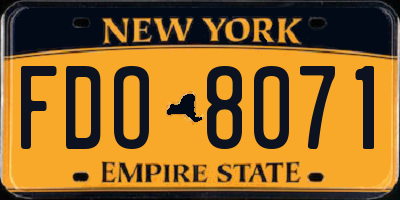NY license plate FDO8071