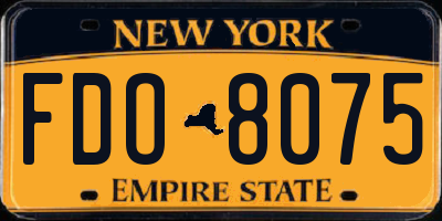 NY license plate FDO8075