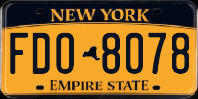 NY license plate FDO8078
