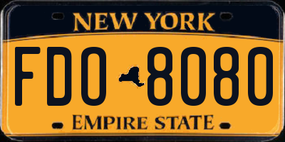 NY license plate FDO8080