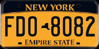 NY license plate FDO8082
