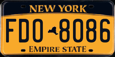NY license plate FDO8086