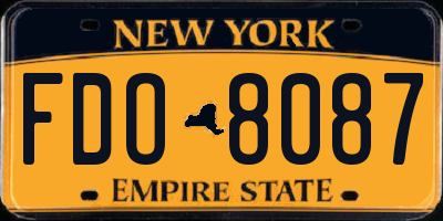 NY license plate FDO8087
