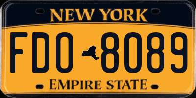 NY license plate FDO8089
