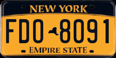 NY license plate FDO8091