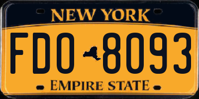 NY license plate FDO8093
