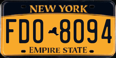 NY license plate FDO8094