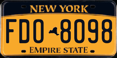 NY license plate FDO8098