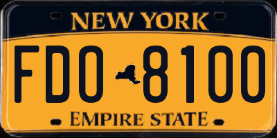 NY license plate FDO8100