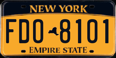 NY license plate FDO8101