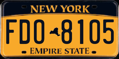 NY license plate FDO8105