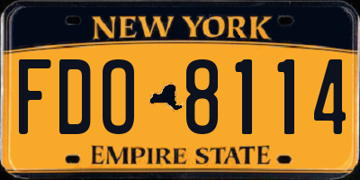 NY license plate FDO8114